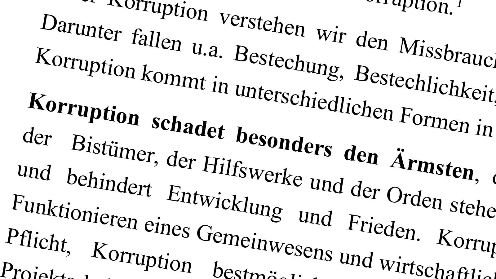 Korruption schadet besonders den Armen. Bild: KW
