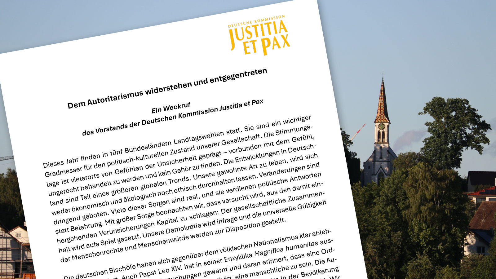 „Es reicht nicht, besorgt zu sein“ – Justitia et Pax warnt vor autoritären Kräften